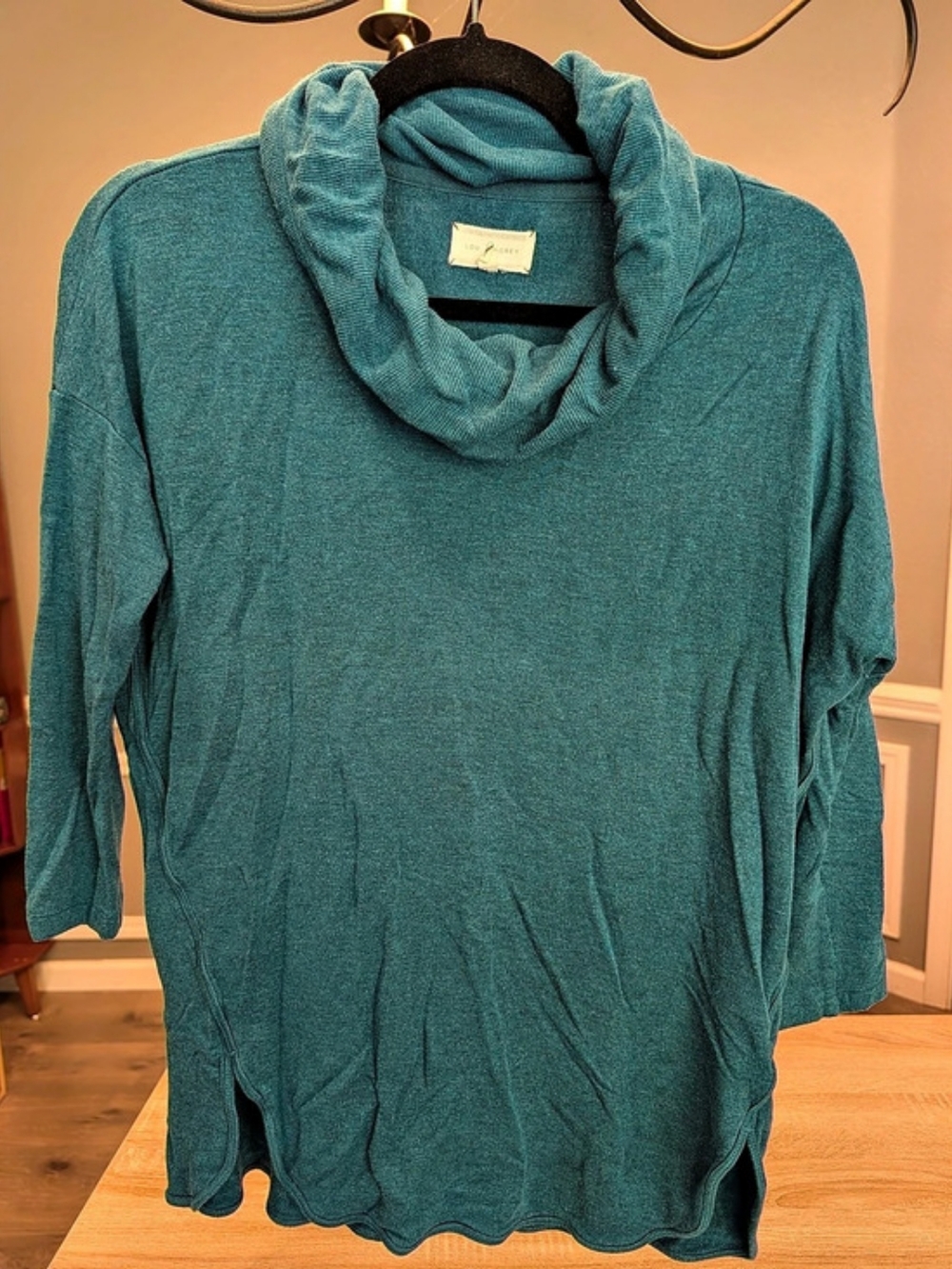 Lou & Grey Cowl Neck Long Sleeve Tunic in Blue